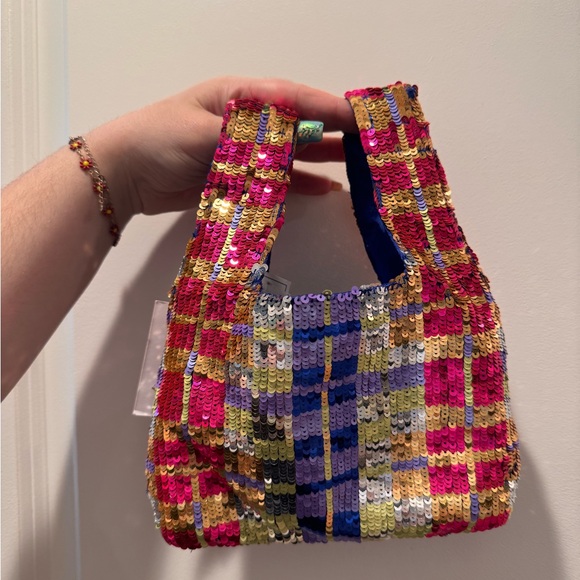 Viral Handcrafted from India to you sequin mini handbag beaded - Picture 2 of 4